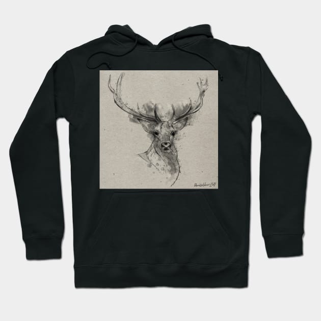 Deer with Antlers Hoodie by DavidLoblaw